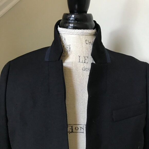 NWT JCrew Regent Blazer Jacket Womens 14 Black Wool Flannel B0323 Long Sleeve - Picture 6 of 12